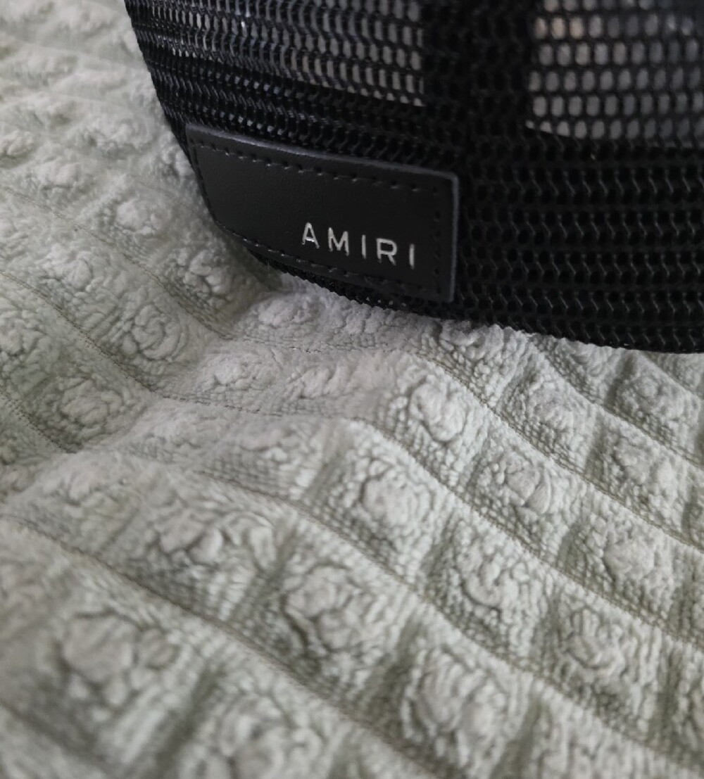 AMIRI Black Trucker Hat with White Monogram - Picture 2 of 8